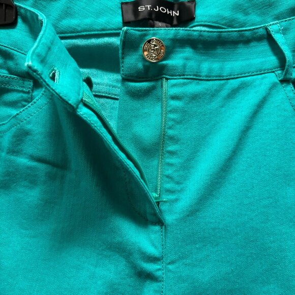 St. John Womens Turquoise Straight Leg Pans Size 6 - Picture 6 of 9